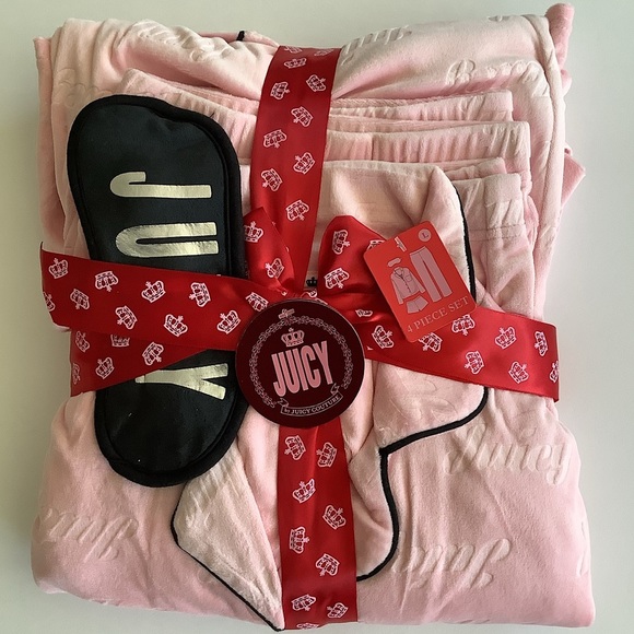 Juicy Couture Other - Juicy Couture Long Sleeve 4-pc Pink Pant Pajama Set Size Large New